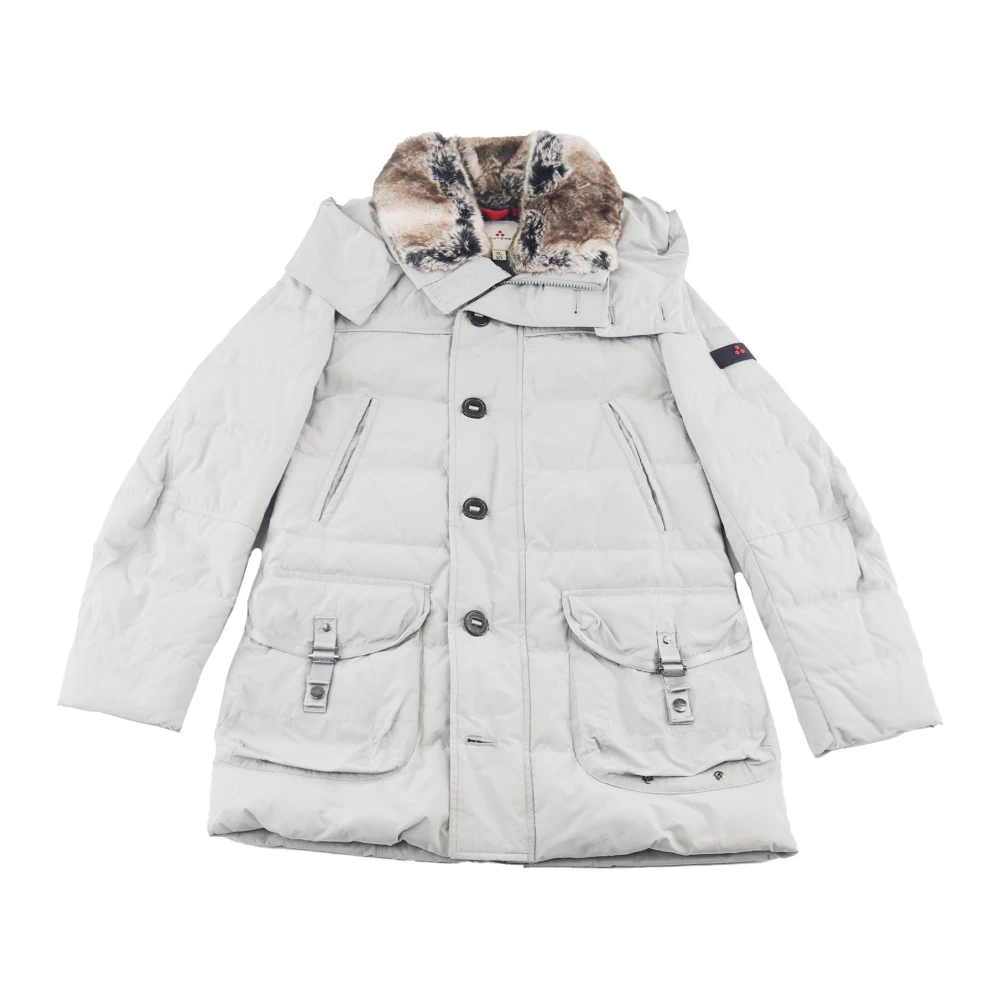 Peuterey Slim Fit Parka Jacka med Fuskpäls Gray, Unisex