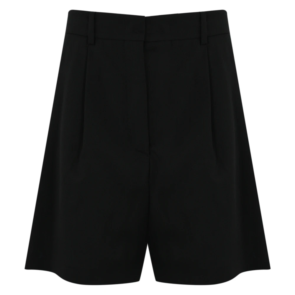 Max Mara Weekend Zwarte wollen Bermuda broek Black Dames