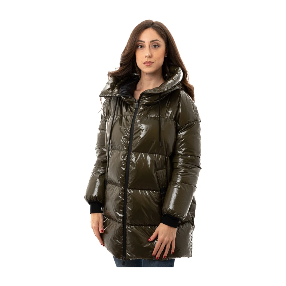 Herno Gewatteerde parka met capuchon Green Dames