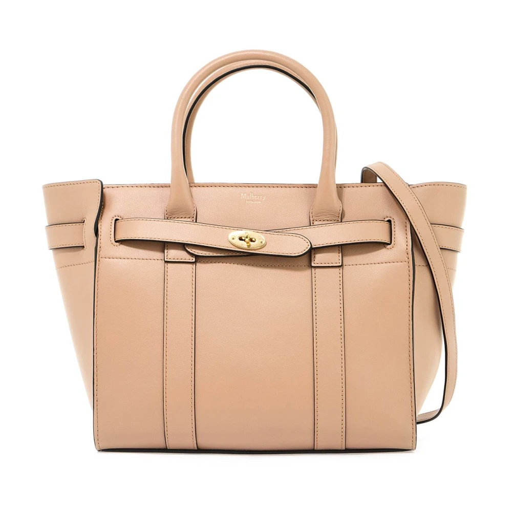 Mulberry Gestructureerde Leren Zipped Bayswater Handtas Beige Dames