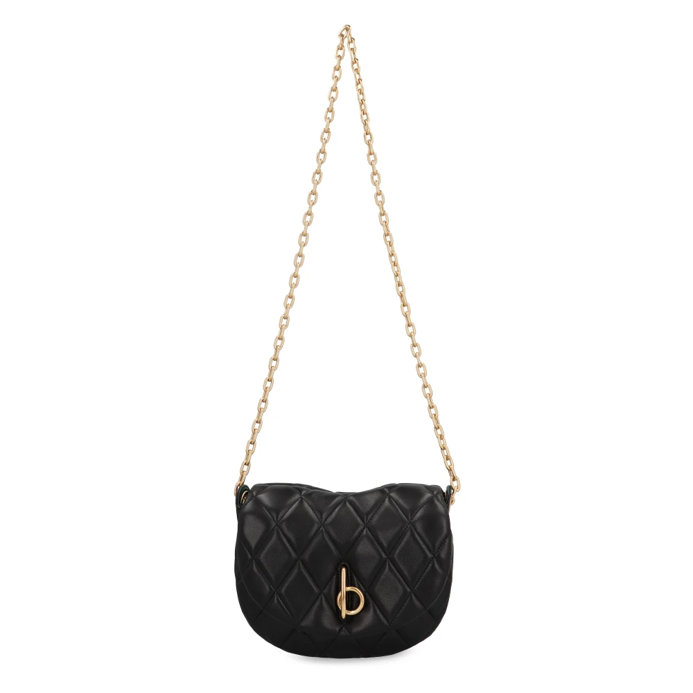Burberry Gestikte Leren Rocking Horse Tas Black Dames