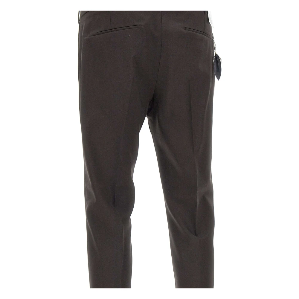 PT Torino Bruine Wollen Broek Slim Fit Edge Collection Brown Heren