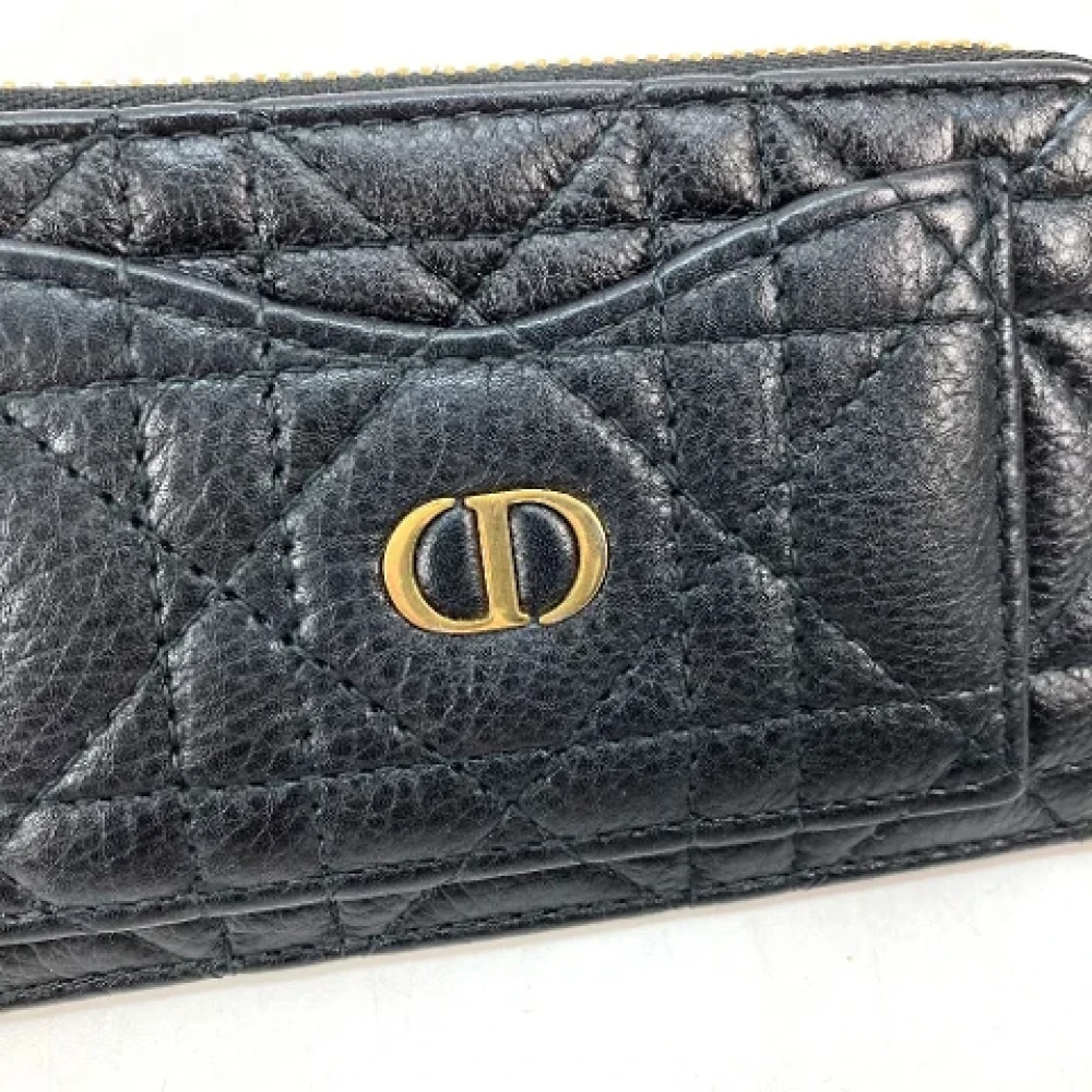 Dior Vintage Pre-owned Leather wallets Black Dames