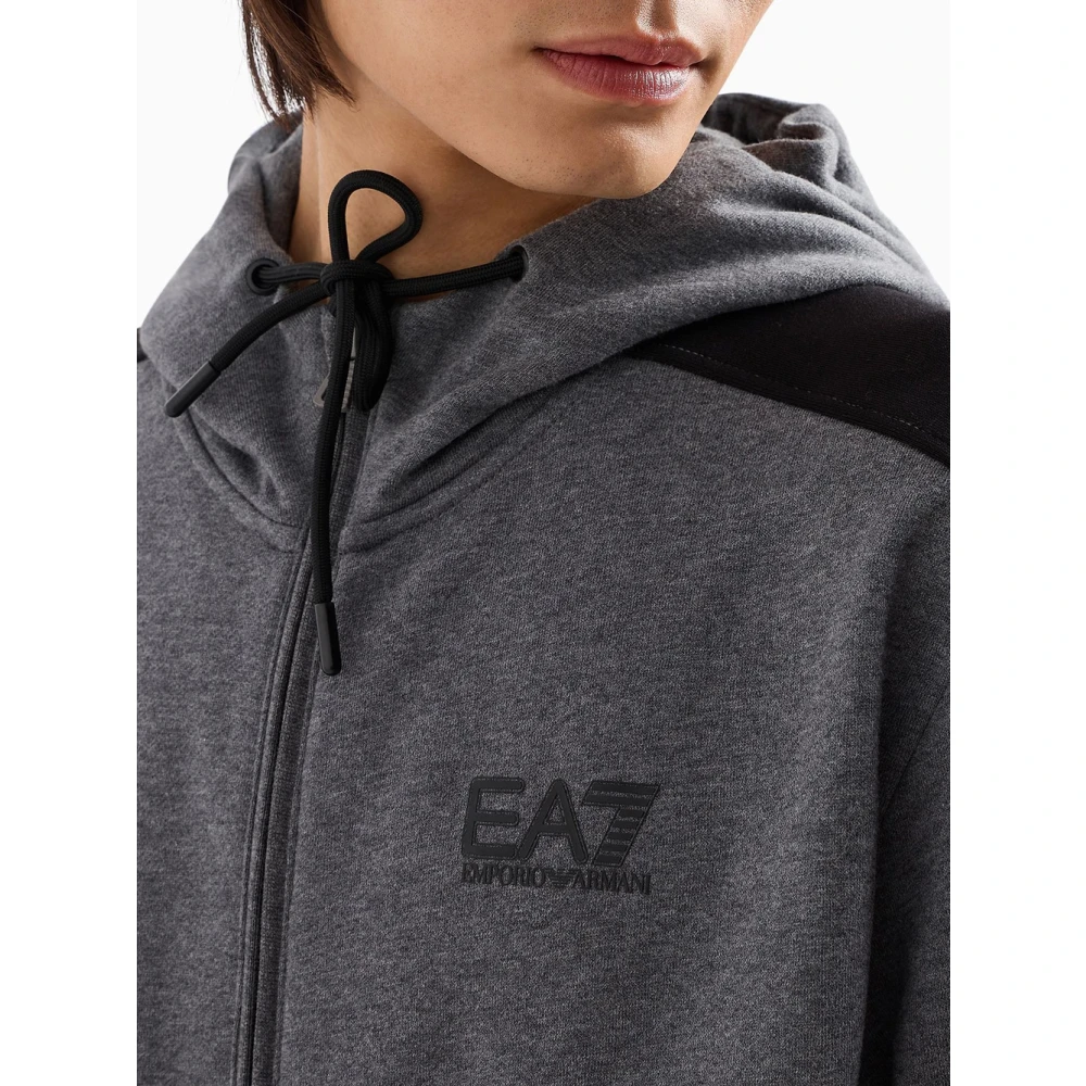 Emporio Armani EA7 Sportieve hoodie en jogger set Gray Heren