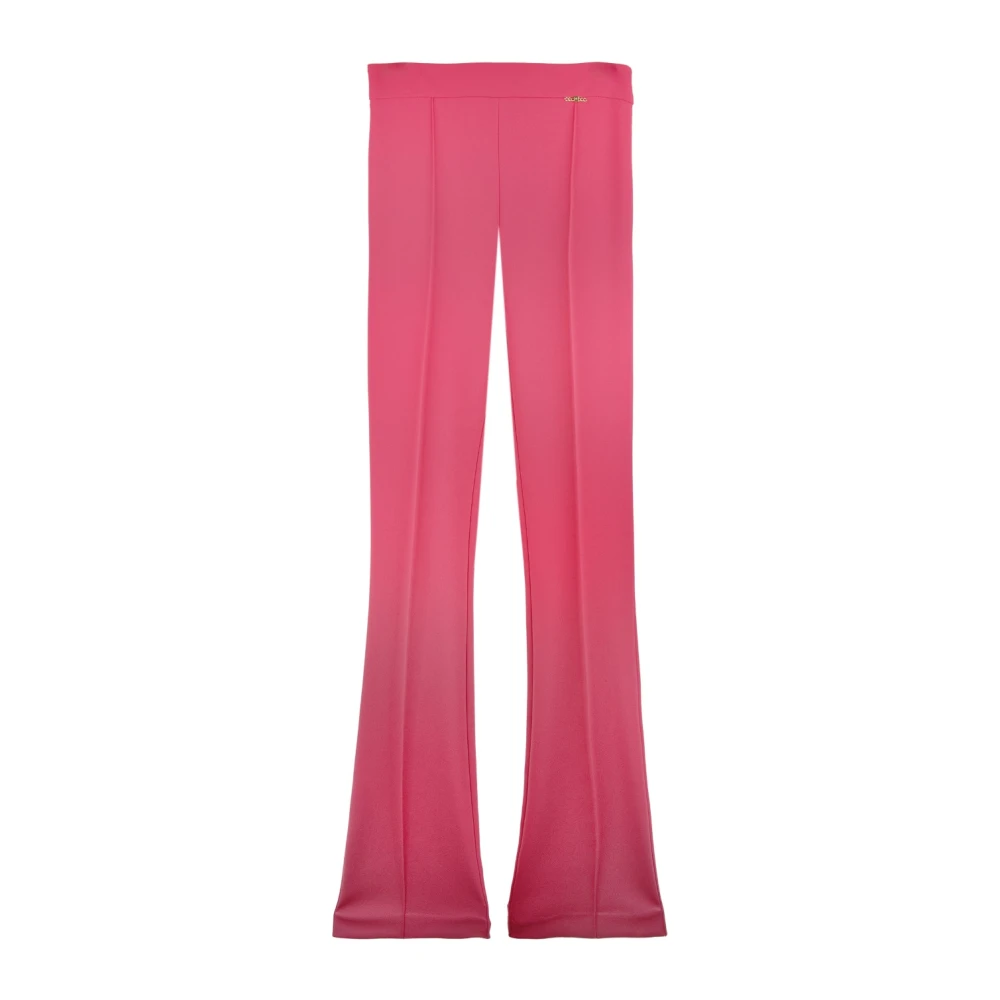 Elisabetta Franchi Hoge Taille Uitlopende Ritsbroek Pink Dames