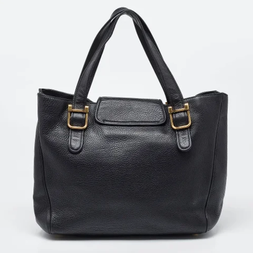 Gucci Vintage Pre-owned Leather totes Black Dames