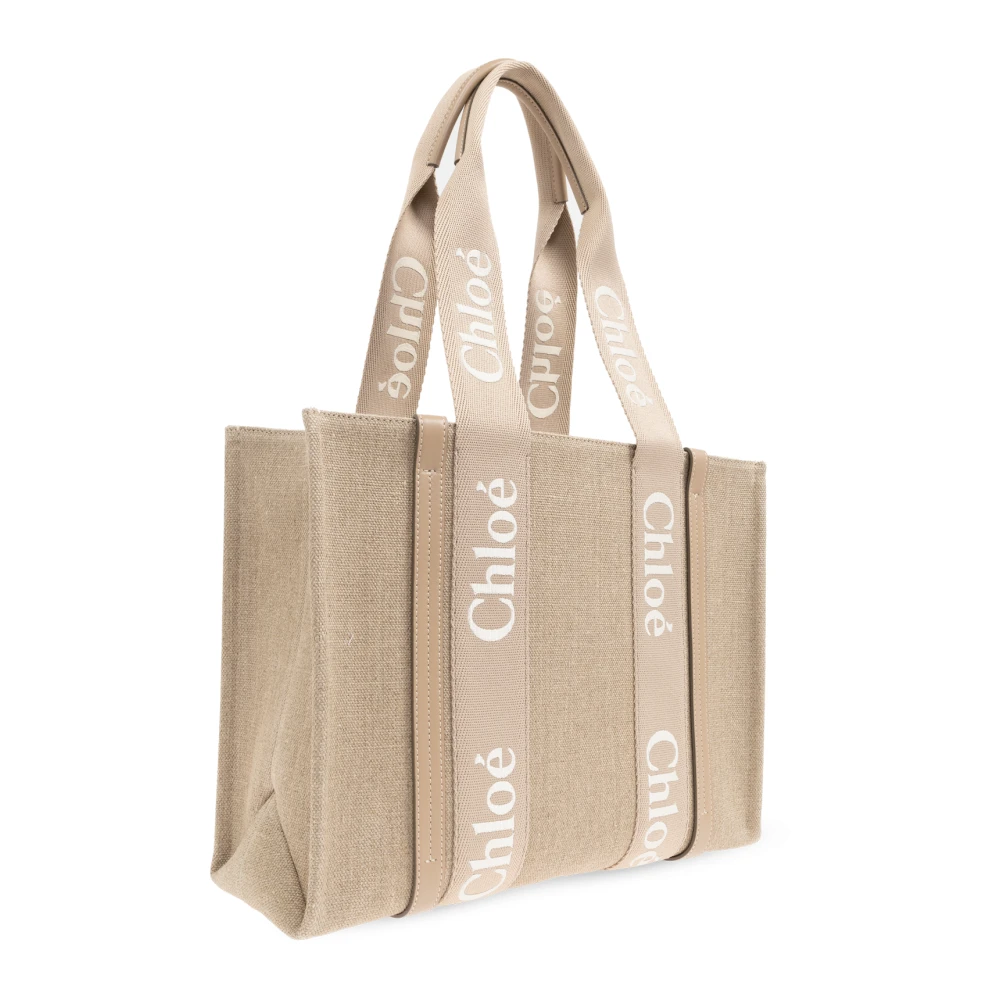 Chloé Woody Medium shopper tas Beige Dames