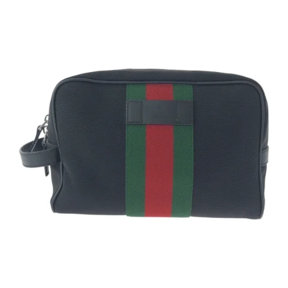 Gucci Vintage Pre-owned Canvas clutches Black Dames