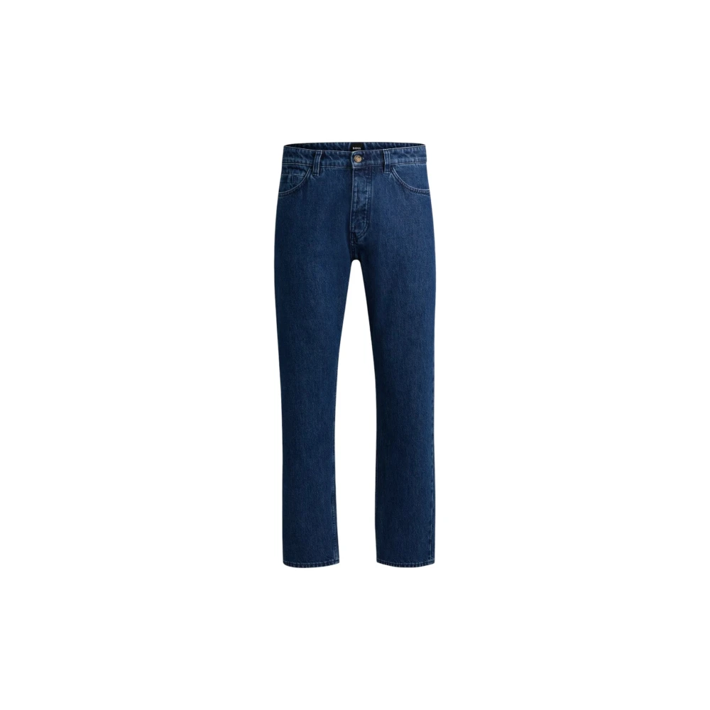 Hugo Boss Relaxed fit katoenen jeans met achterlogo Blue Heren