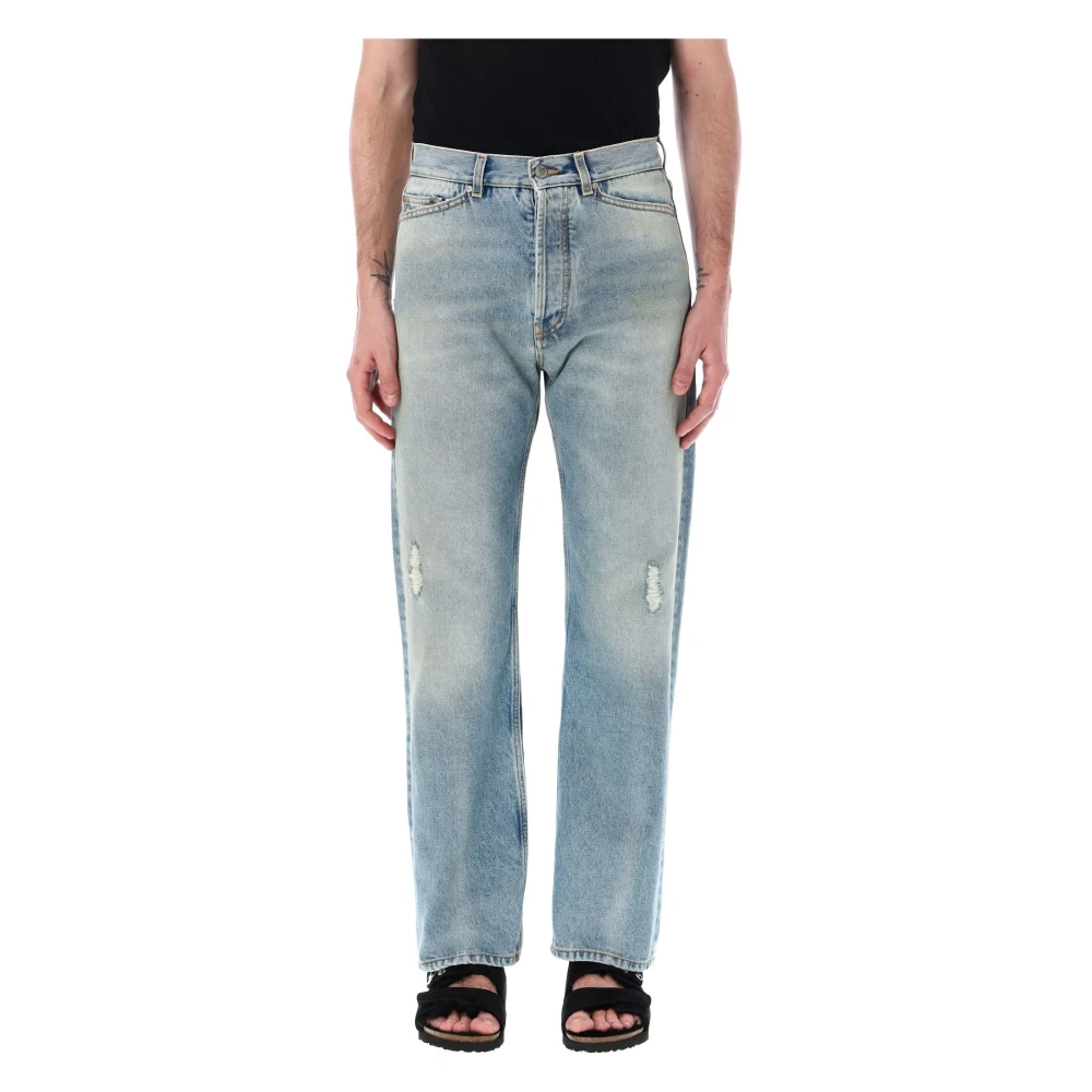Palm Angels Lichtblauwe Loose-Fit Jeans Aw23 Blue Heren