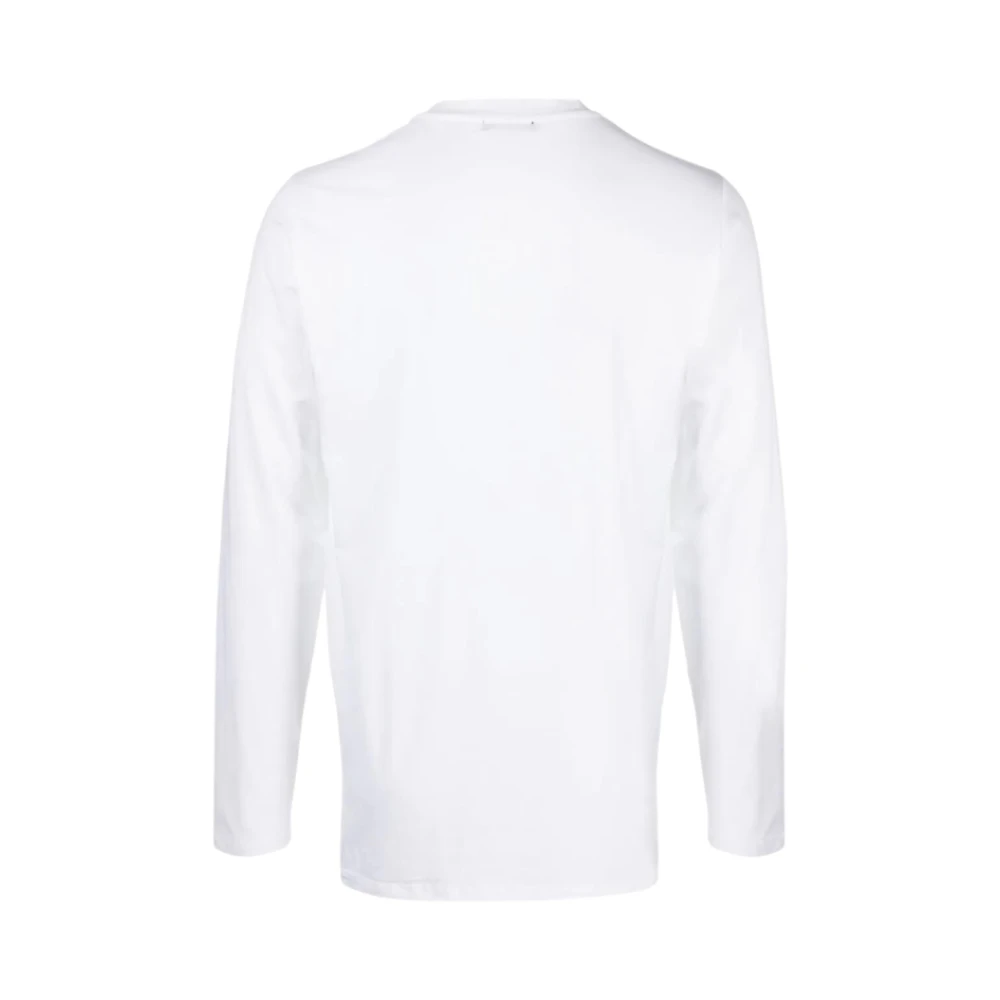 Tom Ford Wit Langemouw Katoen Modal Logo T-Shirt White Heren