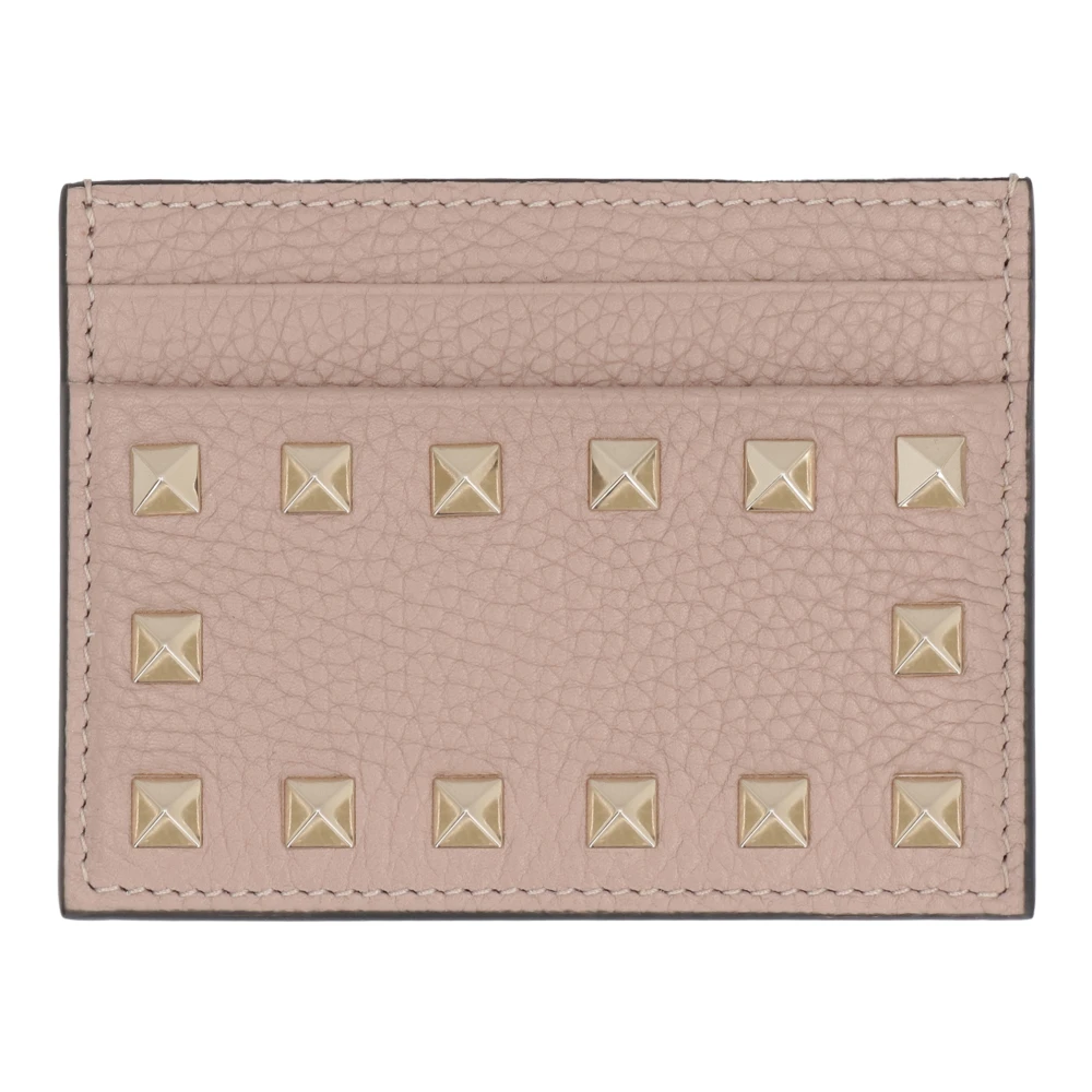Valentino, Wallets & Cardholders, female, Pink, ONE SIZE, Rockstud Leather Card Holder