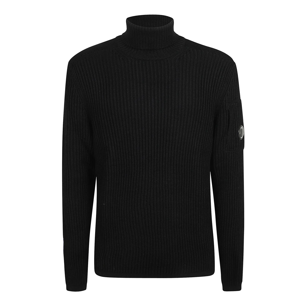 C.P. Company Zwarte Wollen Schildpadhals Trui Black Heren