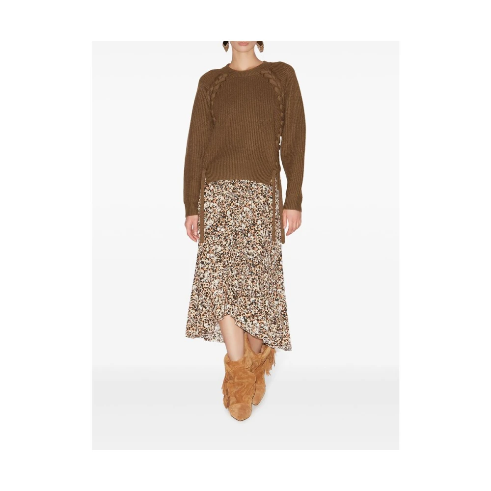 Isabel marant Bruine Abstract Patroon Zijde Mix Rok Brown Dames