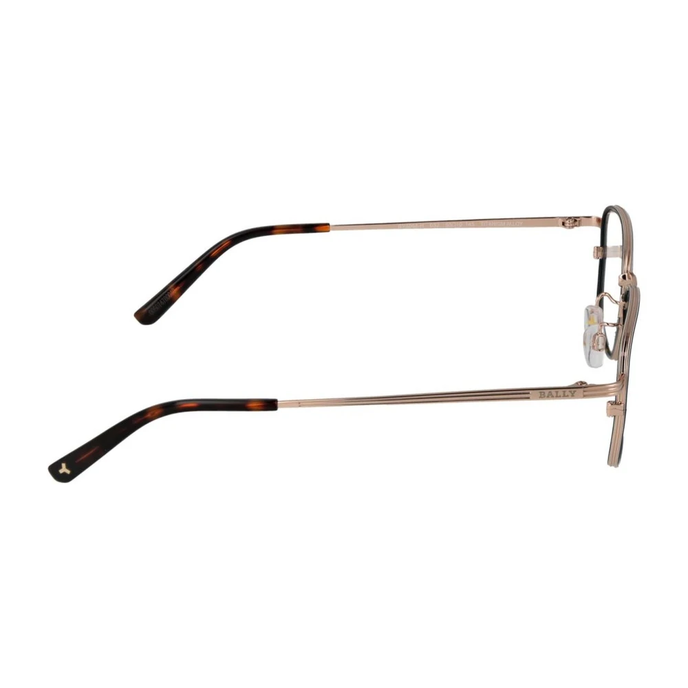 Bally Bruine Titanium Rechthoekige Optische Monturen Brown Heren