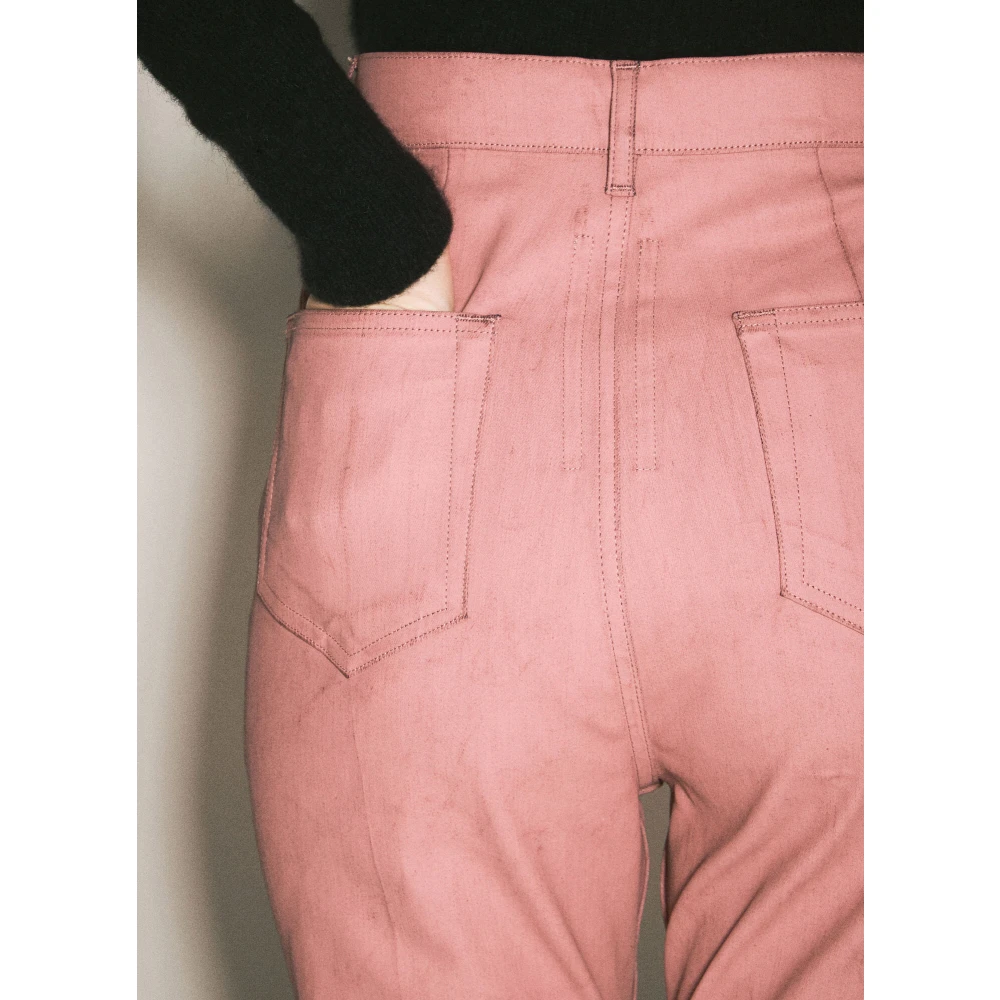 Rick Owens Coated Finish Bolan Broek Pink Dames