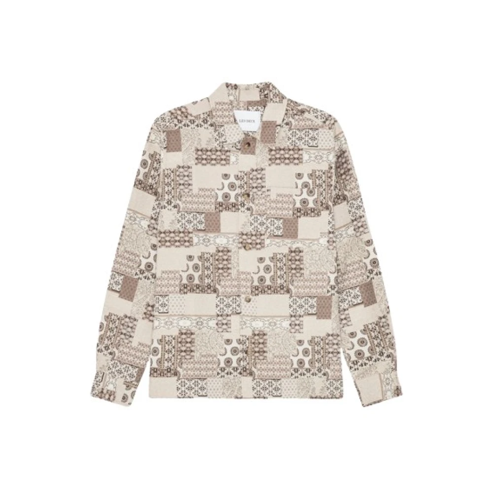 Les Deux Men's Multicolor Casual Shirts, S, Layton Patchwork Jacquard Overshirt