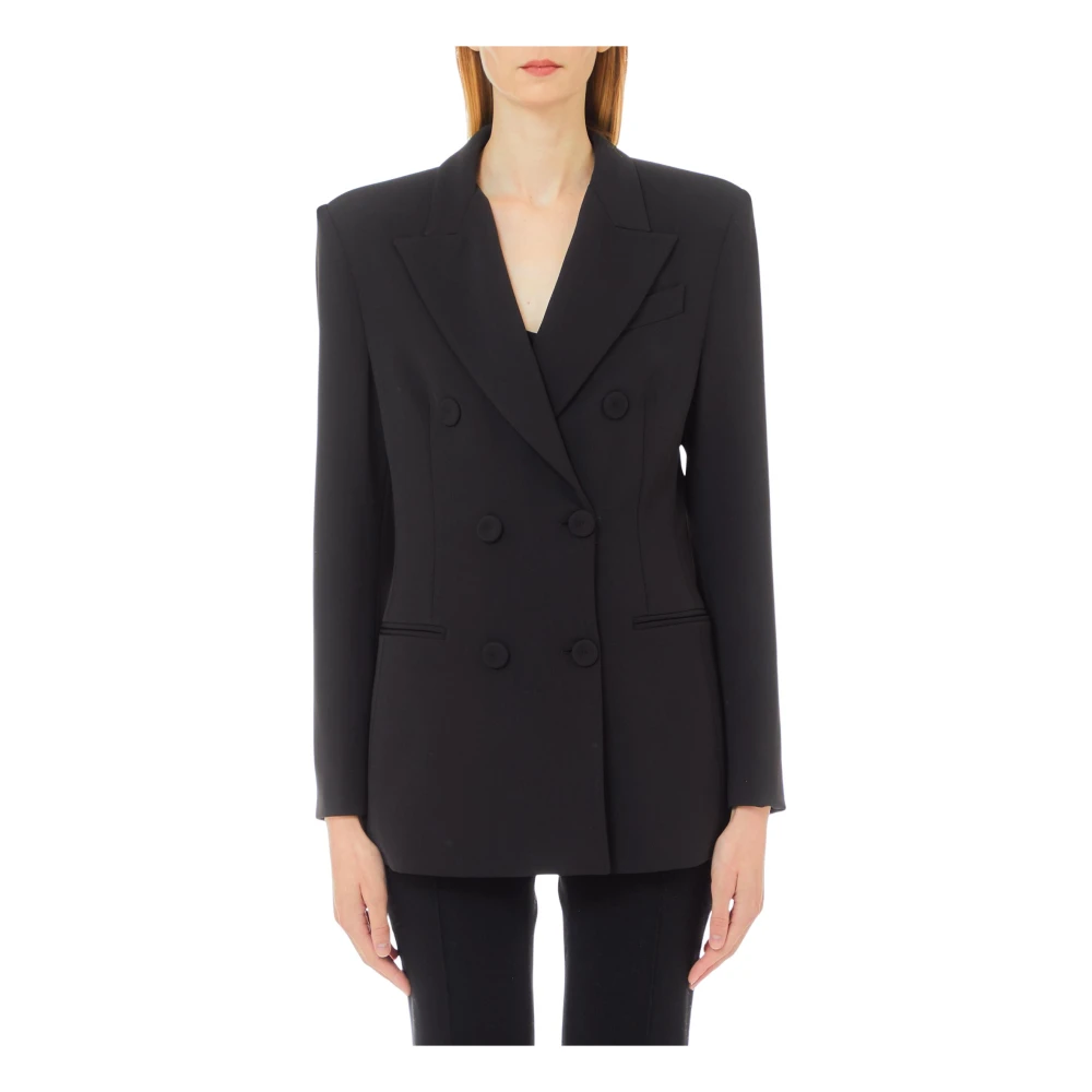 Liu Jo Dubbelrijige blazer jas Black Dames