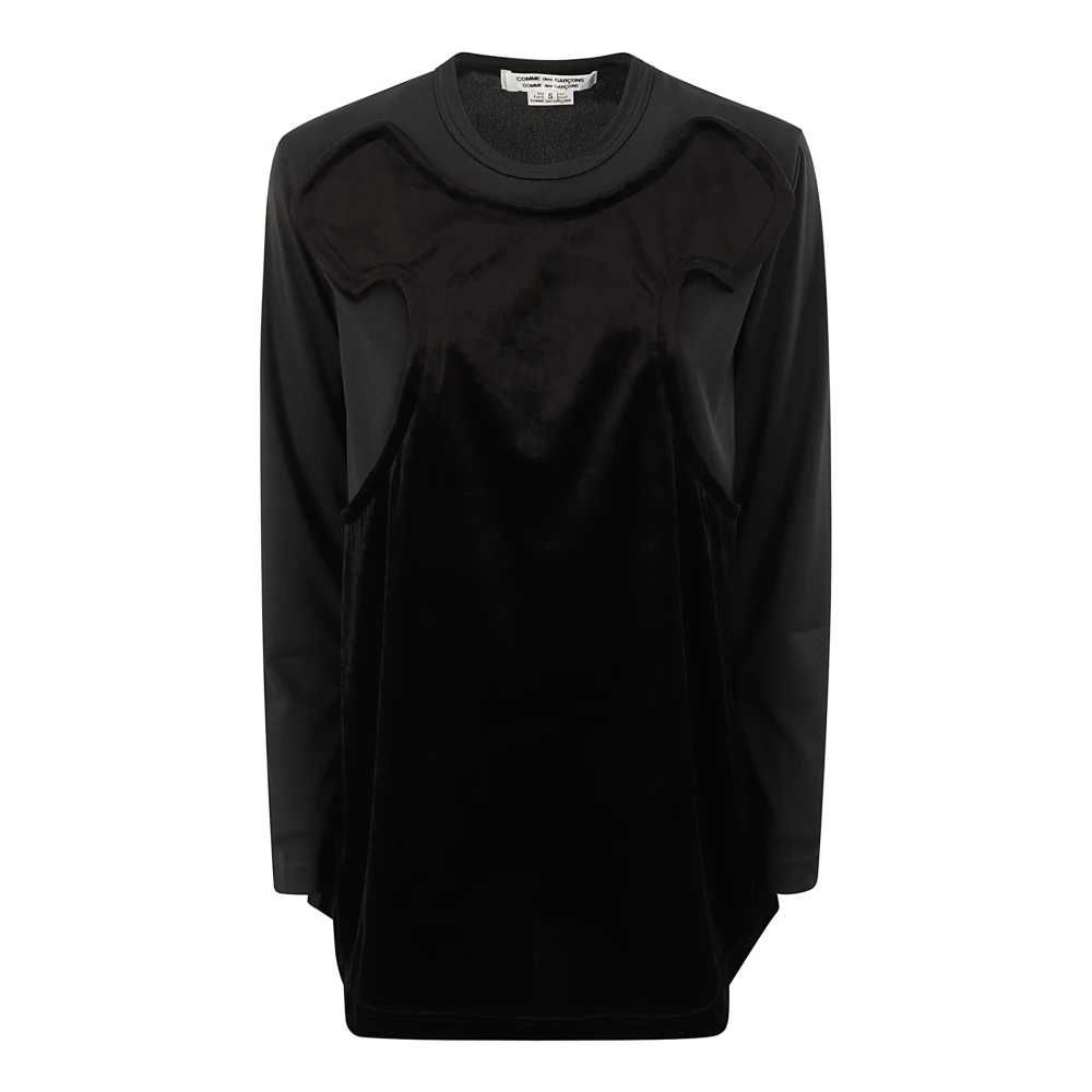 Comme des Garçons Lange mouw top met chenille detail Black Dames