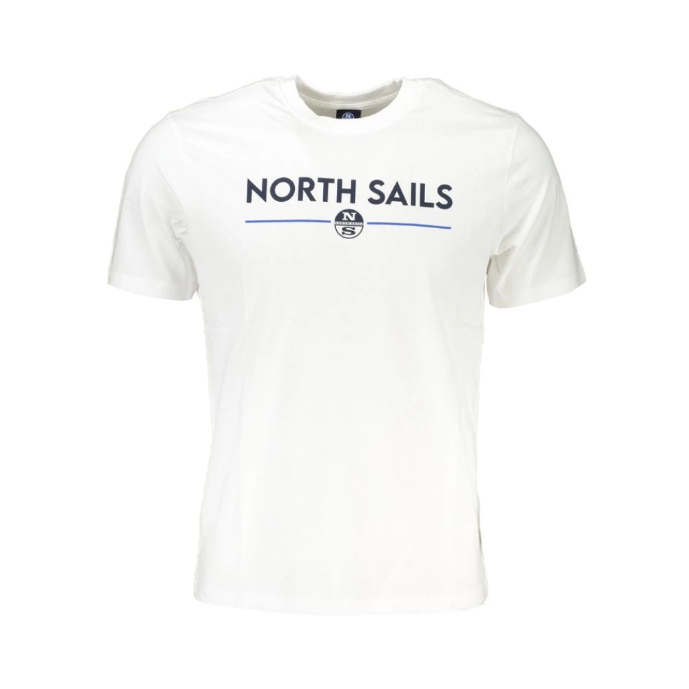 North Sails Katoen Logo Print Korte Mouw Tee White Heren