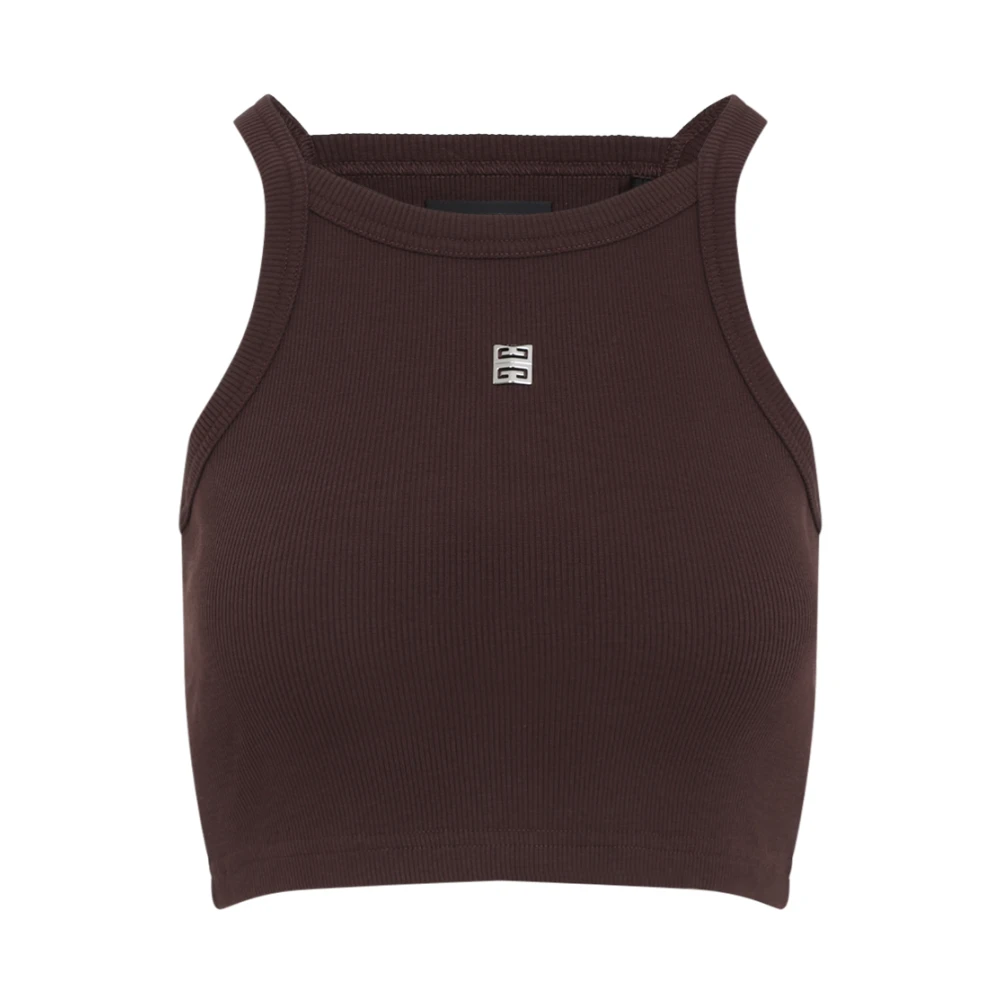 Givenchy Bruine mouwloze top met 4G-motief Brown Dames