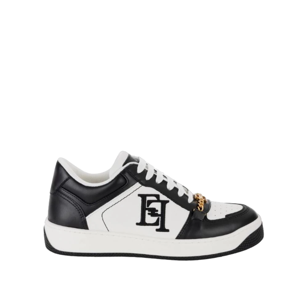 Elisabetta Franchi Witte platte schoenen katoenen veters Dames Schoenen