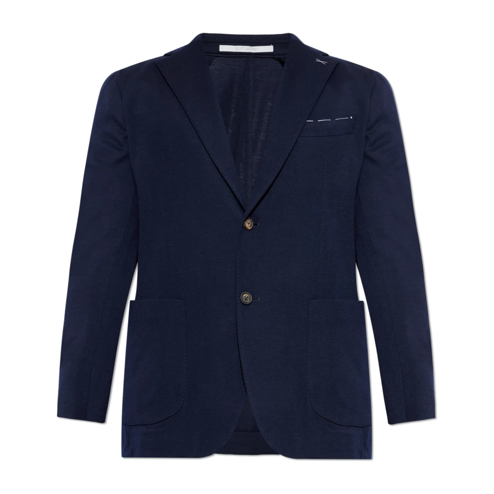 Eleventy Mannelijk Blauw Wollen Blazer Met Reverskraag