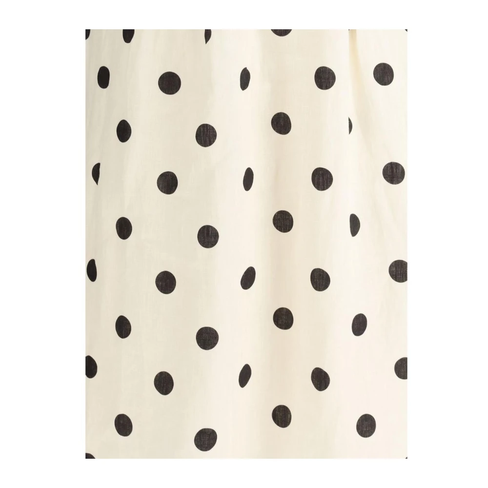 Zimmermann Polka Dot Midi Jurk met Strik White Dames