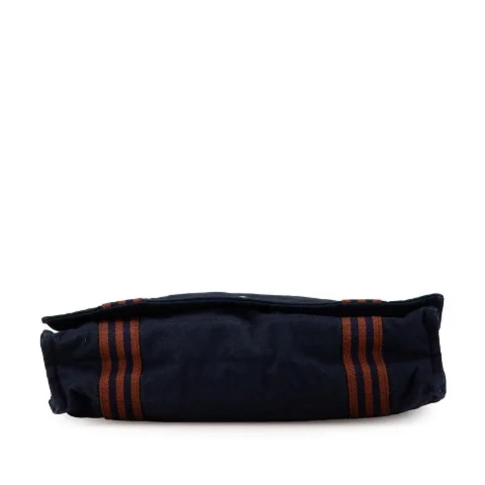 Hermès Vintage Pre-owned Canvas crossbody-bags Blue Dames