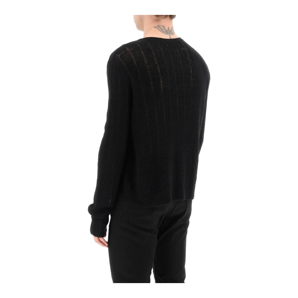Saint Laurent Round-neck Knitwear Black Heren