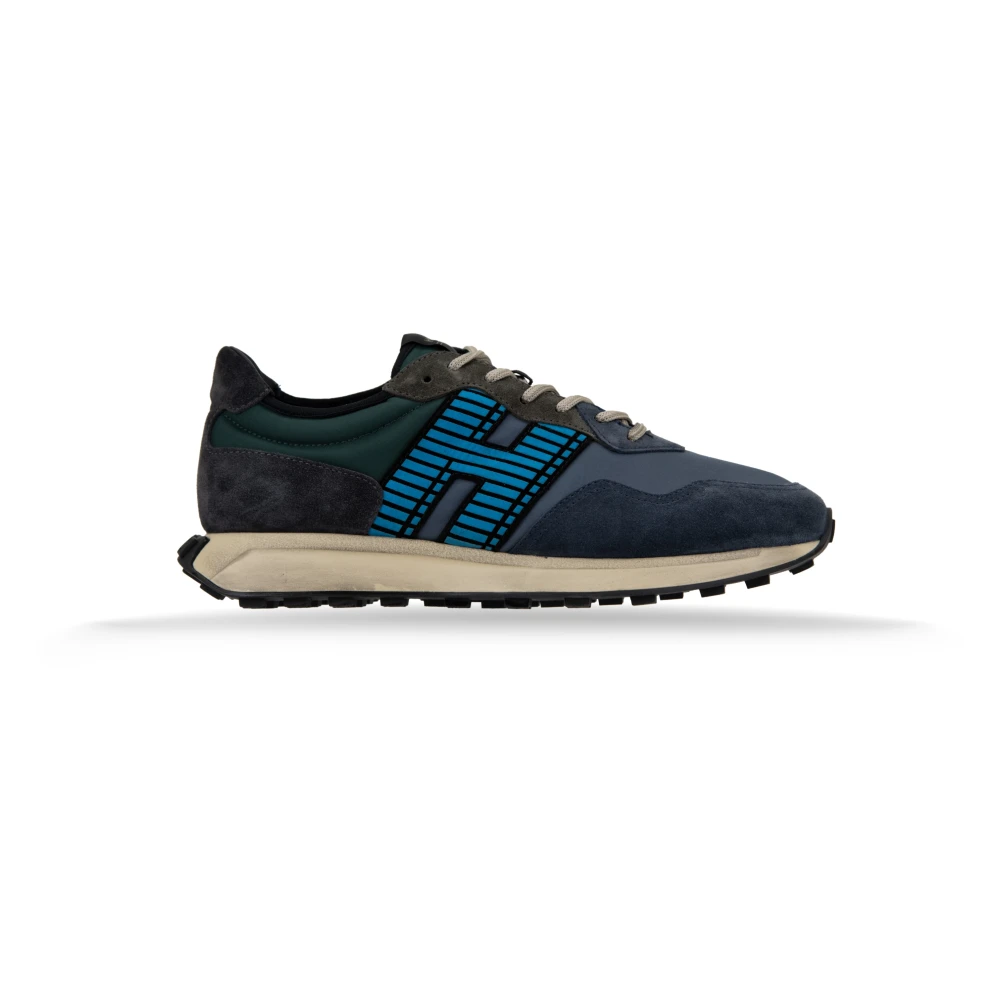 Hogan Sneakers van suède stof met merklogo Heren Schoenen Blauw