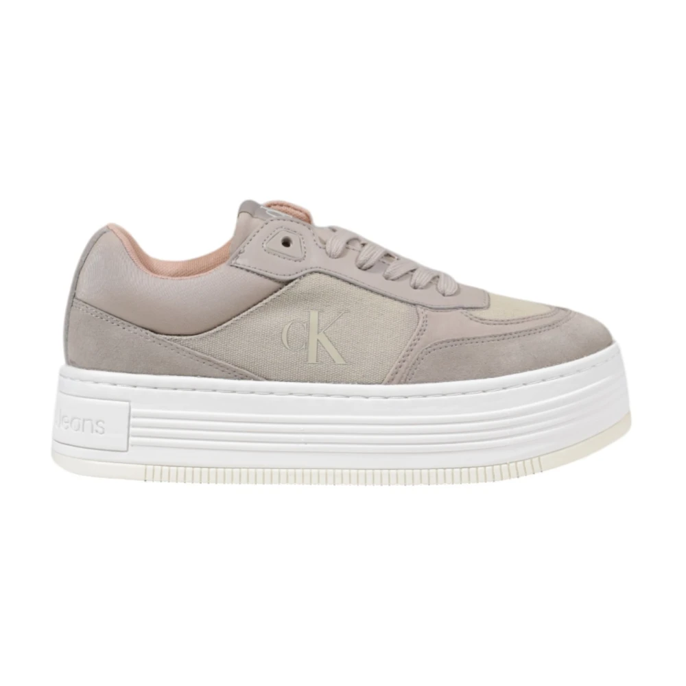 Calvin Klein Jeans Women's Beige Sneakers,, Casual Shoes For Size 6 Uk