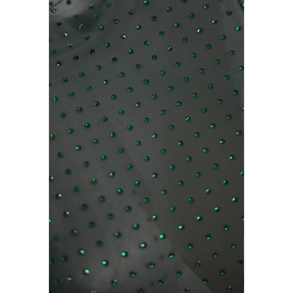 pinko Groene Tule Top met Strass Green Dames
