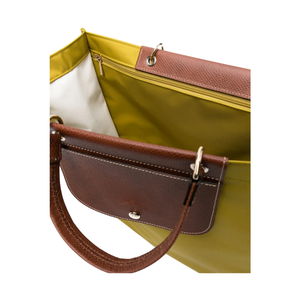 Longchamp Avocado Groene Leren Handtas met Ingedrukt Logo Green Dames