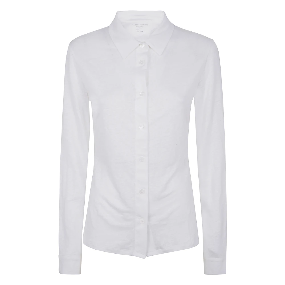 Majestic filatures Casual Katoenen Overhemd voor Mannen White Dames