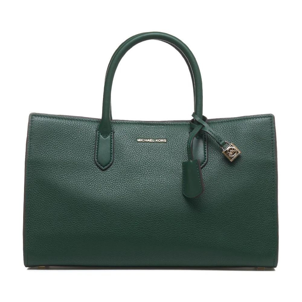 Michael Kors Stijlvolle Leren Handtas met Logodetails Green Dames