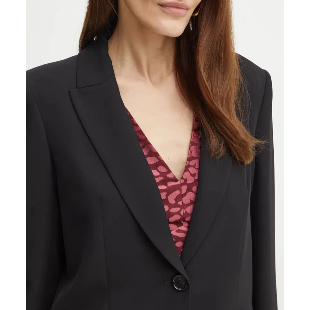PATRIZIA PEPE Essentiële Twee-Knoop Blazer Black Dames