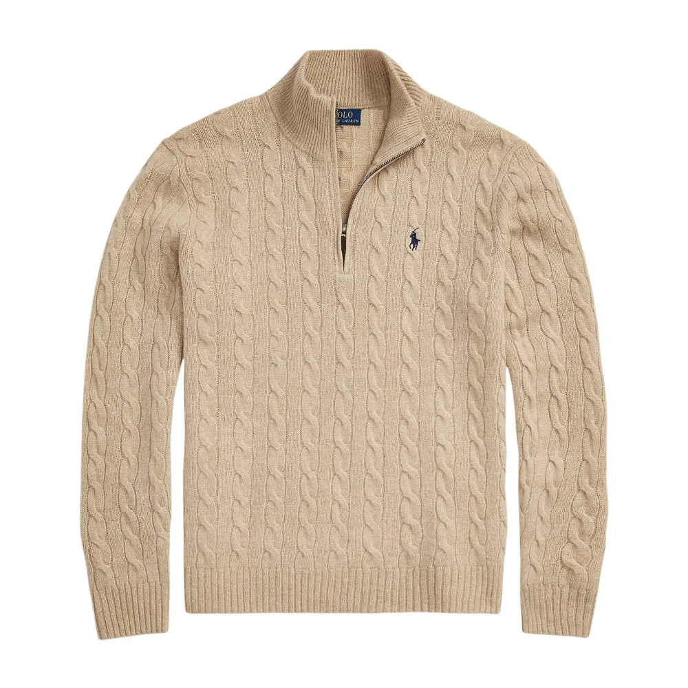 Kamel Melange Cable-Knit Wool-Cashmere Jumper