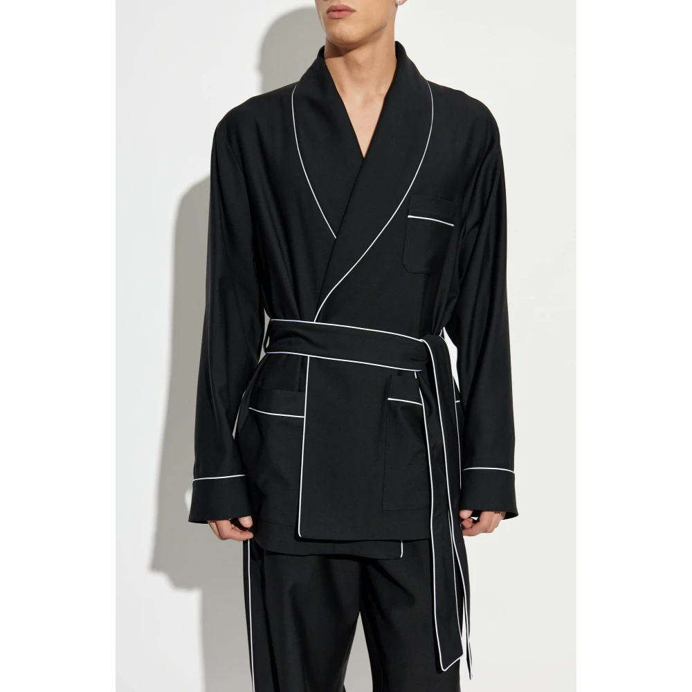 Dolce & Gabbana Wollen badjas Black Heren