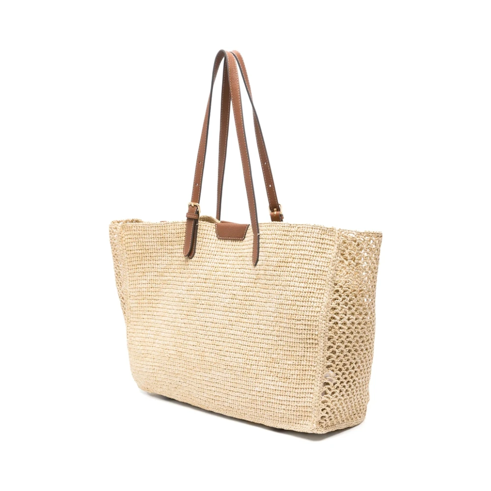 Anya Hindmarch Beige Schoudertas met Meerdere Zakken Beige Dames