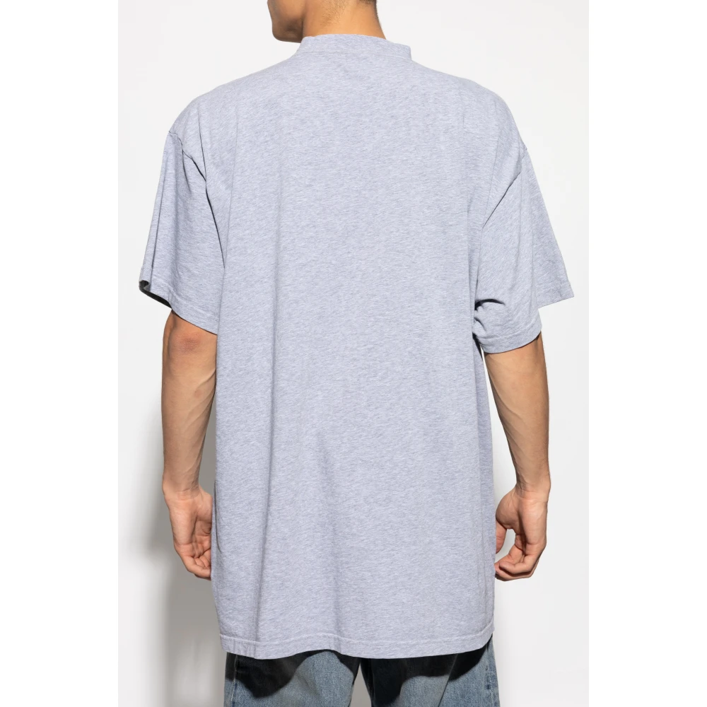 Balenciaga T-shirt met Gedrukt Logo Gray Heren