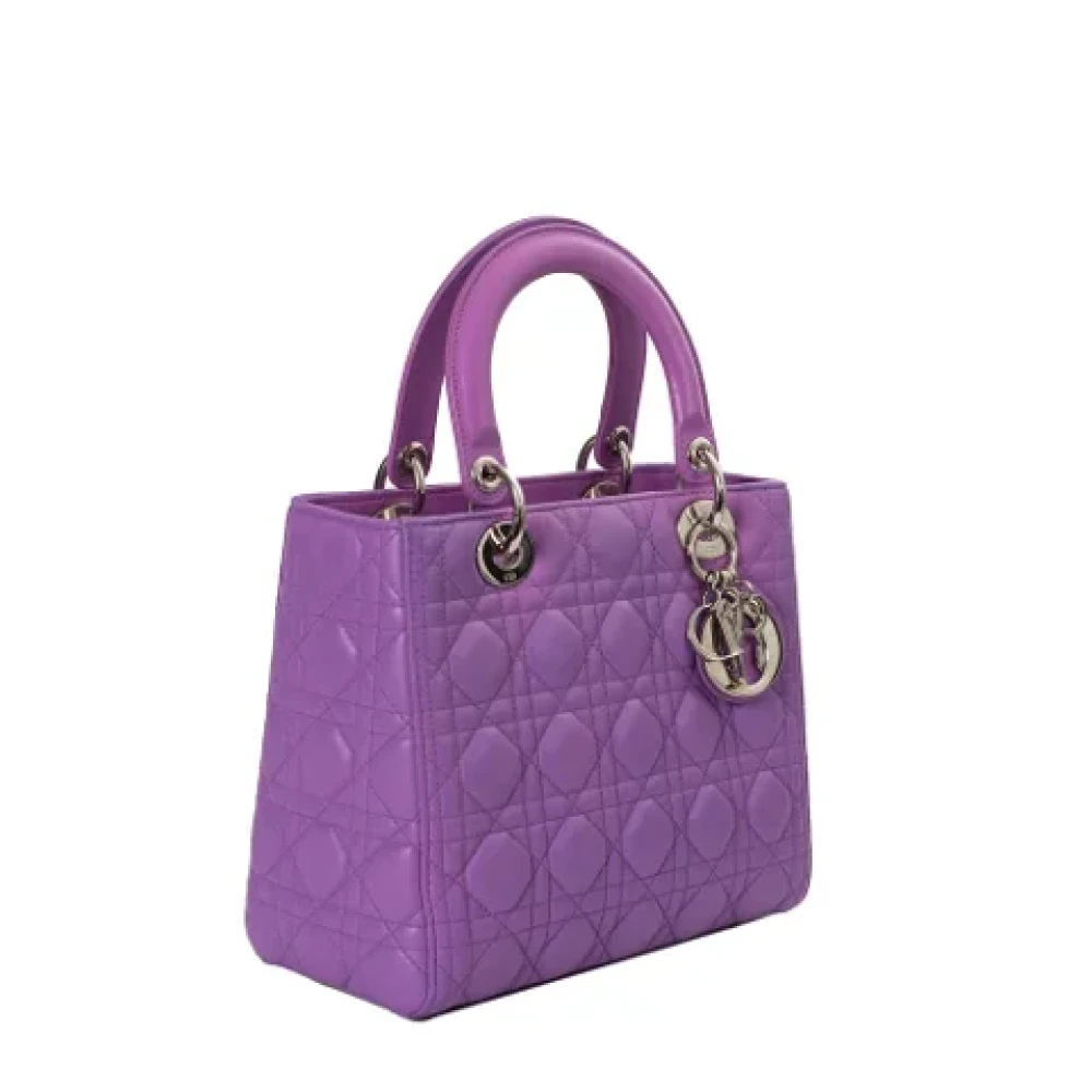 Dior Vintage Pre-owned Leather dior-bags Purple Dames
