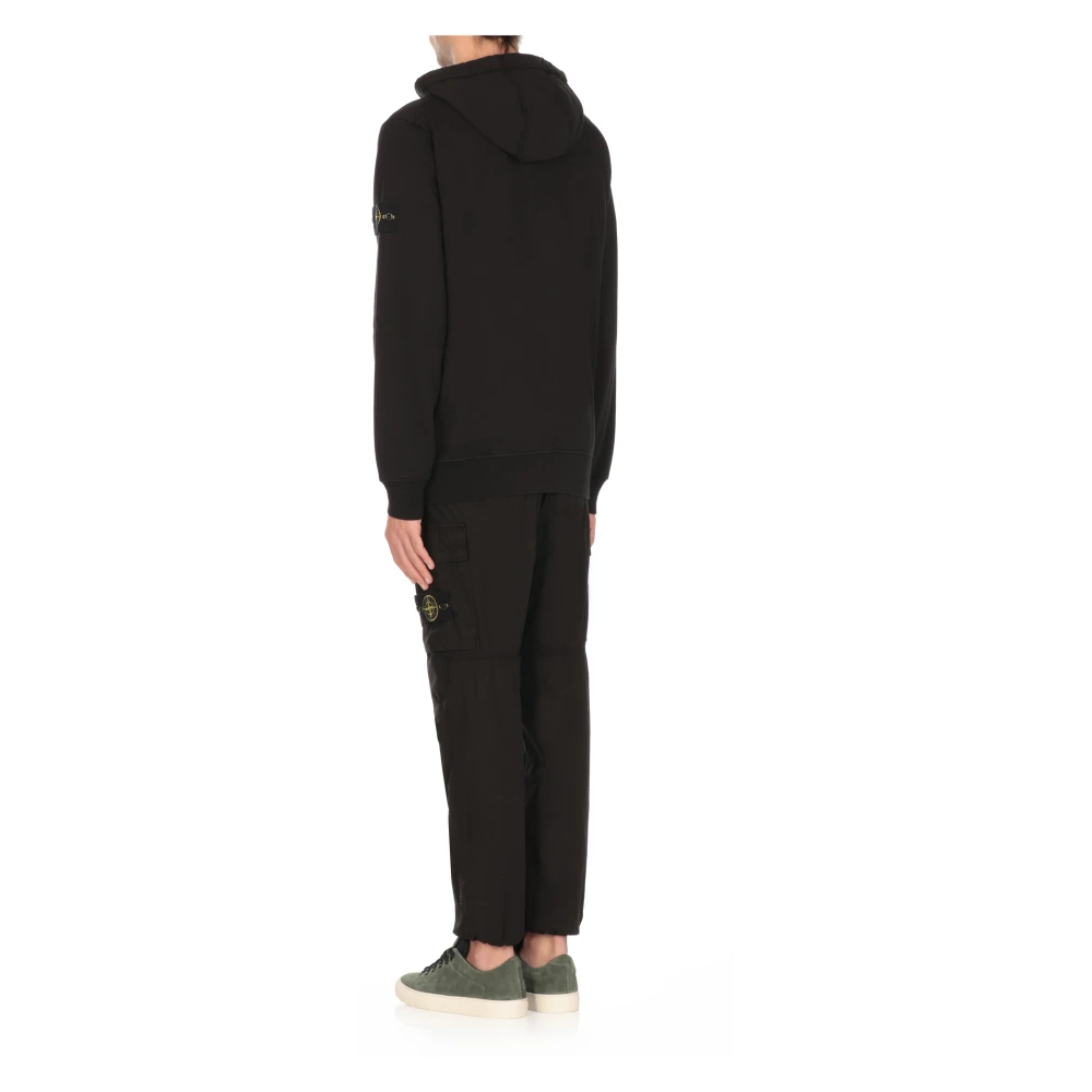 Stone Island Zwarte Katoenen Hoodie Black Heren