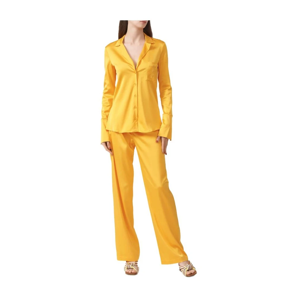PATRIZIA PEPE Wide Trousers Orange Dames