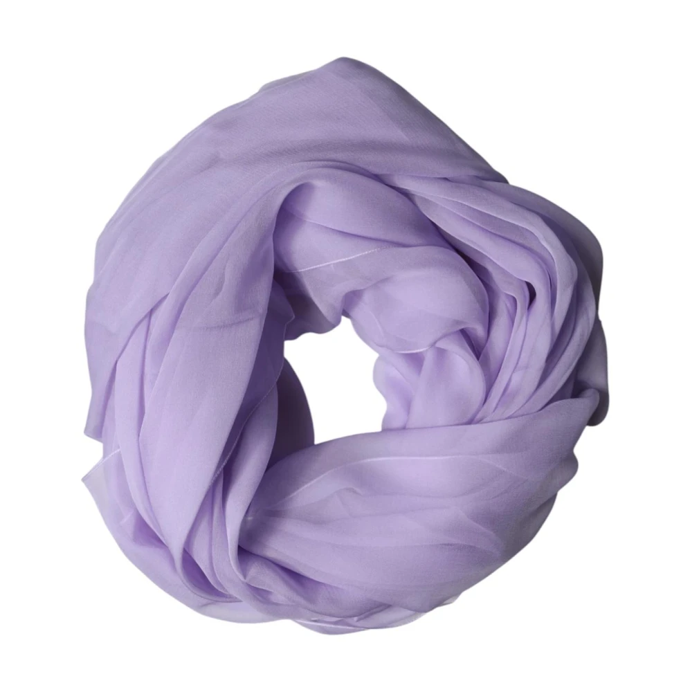 Dolce & Gabbana Men's Purple Silk Scarves, One Size, Silk Stole Neck Wrap Shawl Scarf