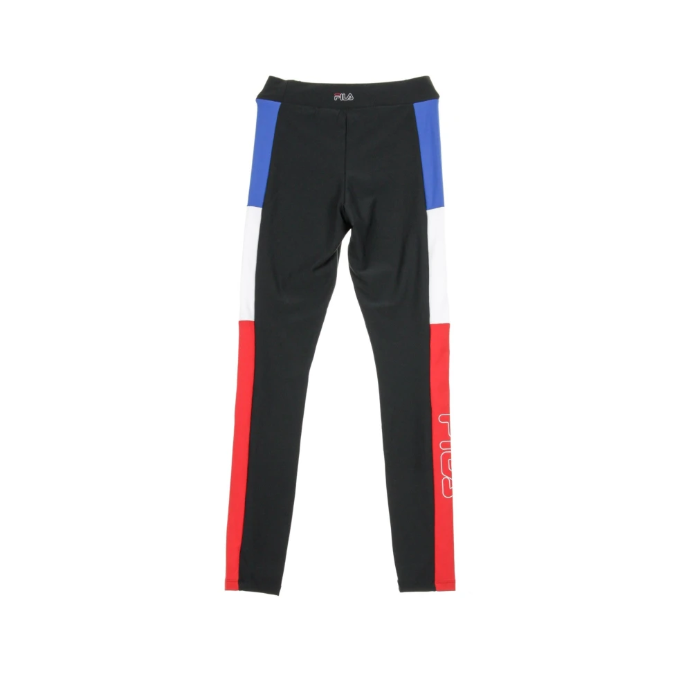 Fila Colorblock Leggings in Zwart Rood Wit Blauw Multicolor Dames