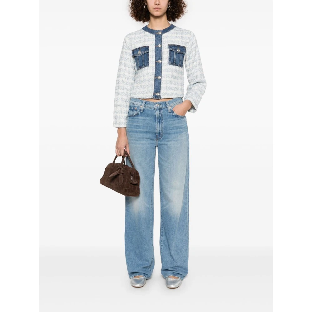 Mother Indigo Blauwe Klassieke Jeans met Logo Blue Dames