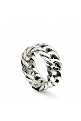 Silver Gourmette Kedja Ring