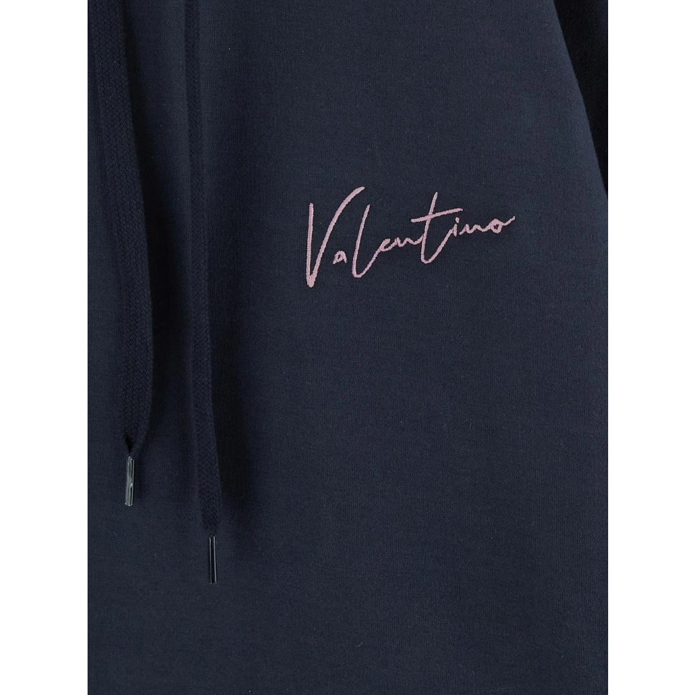 Valentino Katoenen Logo Sweatshirt Blue Heren