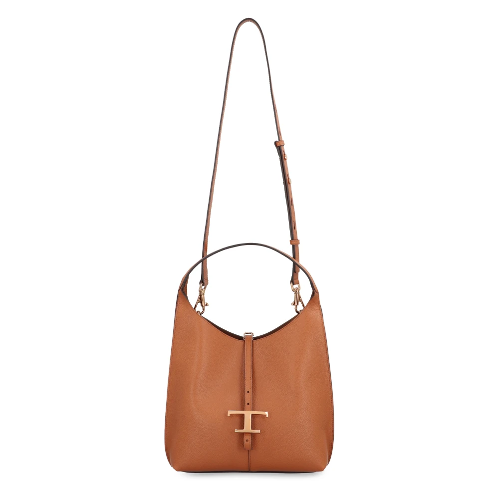 TOD'S Kleine leren schoudertas Brown Dames